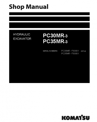 PC30MR-3(ITA) S/N F30001-UP Shop (repair) manual (English)