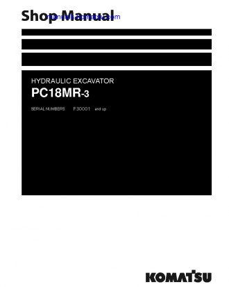 PC18MR-3(ITA) S/N F30001-UP Shop (repair) manual (English)