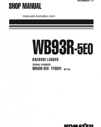 WB93R-5(ITA)-TIER 3 S/N F70001-UP Shop (repair) manual (English)