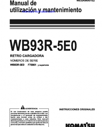 WB93R-5(ITA)-TIER 3 S/N F70001-UP Operation manual (Spanish)