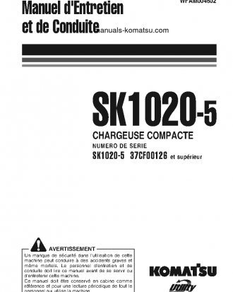 SK1020-5(ITA) S/N 37CF00126-37CF00137 Operation manual (French)