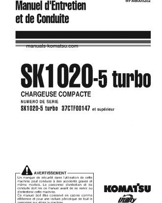 SK1020-5(ITA)-TURBO S/N 37CTF00147-37CTF00363 Operation manual (French)
