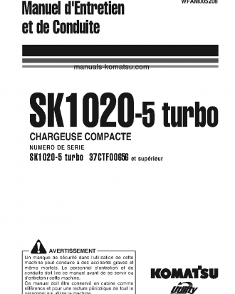 SK1020-5(ITA)-TURBO S/N 37CTF00655-UP Operation manual (French)
