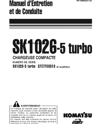 SK1026-5(ITA) S/N 37CTF50019-37CTF50072 Operation manual (French)