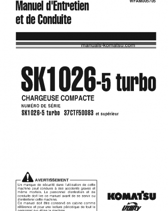 SK1026-5(ITA) S/N 37CTF50083-UP Operation manual (French)