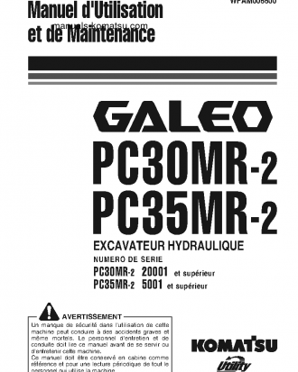 PC35MR-2(JPN)-CAB S/N 5001-UP Operation manual (French)