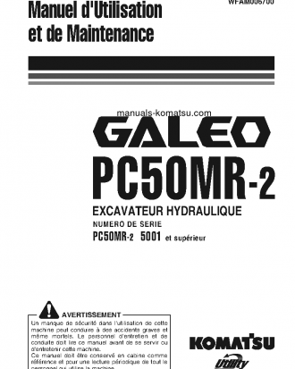PC50MR-2(JPN)-FOR EU S/N 5001-UP Operation manual (French)