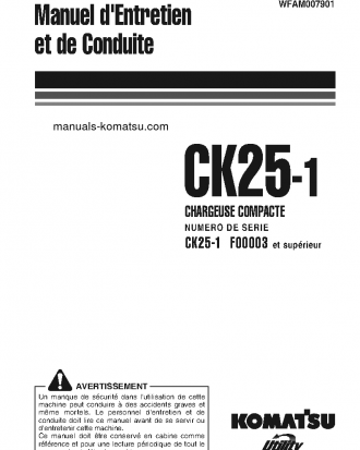 CK25-1(ITA) S/N F00003-F00070 Operation manual (French)
