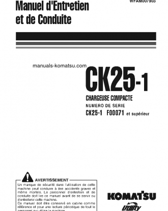 CK25-1(ITA) S/N F00071-UP Operation manual (French)