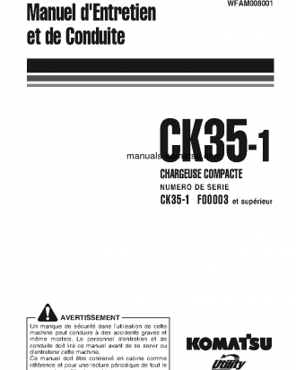CK35-1(ITA) S/N F00003-F00054 Operation manual (French)