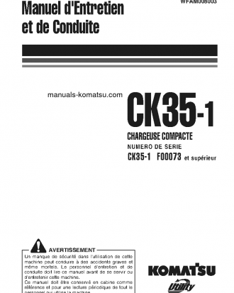 CK35-1(ITA) S/N F00073-UP Operation manual (French)