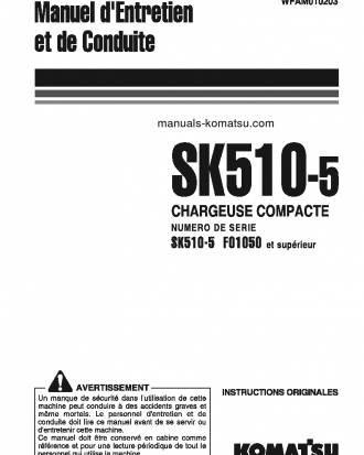 SK510-5(ITA) S/N F01050-UP Operation manual (French)