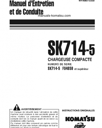 SK714-5(ITA)-/ S/N F04859-UP Operation manual (French)
