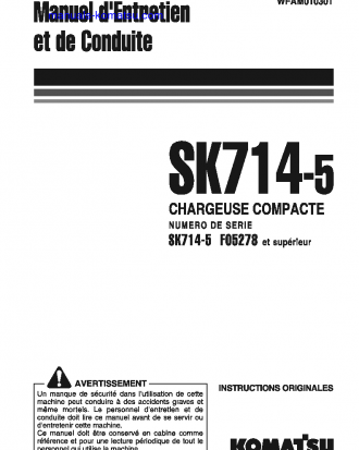 SK714-5(ITA)-/ S/N F05278-UP Operation manual (French)