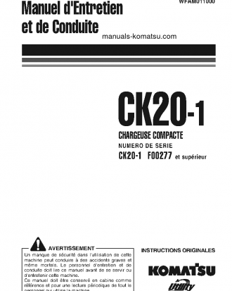 CK20-1(ITA) S/N F00277-UP Operation manual (French)