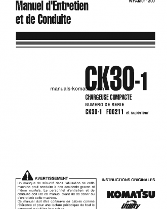 CK30-1(ITA) S/N F00211-UP Operation manual (French)