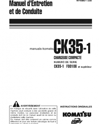 CK35-1(ITA) S/N F00106-UP Operation manual (French)