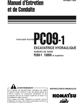PC09-1(ITA) S/N 13959-UP Operation manual (French)