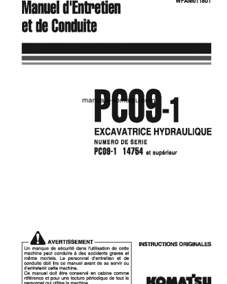 PC09-1(ITA) S/N 14754-UP Operation manual (French)