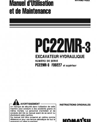 PC22MR-3(ITA) S/N F30227-UP Operation manual (French)