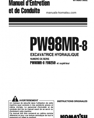 PW98MR-8(ITA) S/N F80259-UP Operation manual (French)