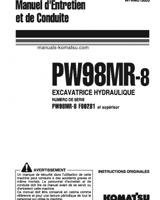 PW98MR-8(ITA) S/N F80281-UP Operation manual (French)