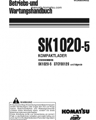 SK1020-5(ITA) S/N 37CF00126-37CF00137 Operation manual (German)