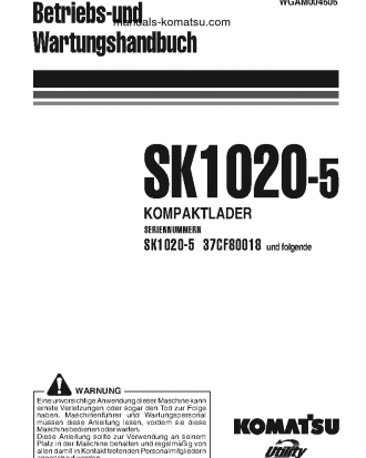 SK1020-5(ITA) S/N 37CF80018-UP Operation manual (German)