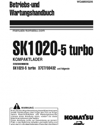SK1020-5(ITA)-TURBO S/N 37CTF00432-37CTF00654 Operation manual (German)