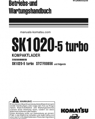 SK1020-5(ITA)-TURBO S/N 37CTF00655-UP Operation manual (German)