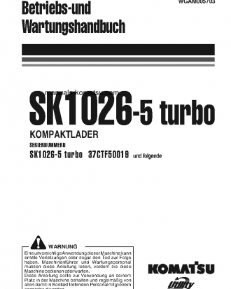 SK1026-5(ITA) S/N 37CTF50019-37CTF50072 Operation manual (German)