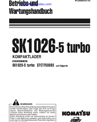 SK1026-5(ITA) S/N 37CTF50083-UP Operation manual (German)