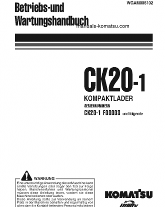 CK20-1(ITA) S/N F00003-F00270 Operation manual (German)