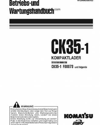 CK35-1(ITA) S/N F00073-UP Operation manual (German)