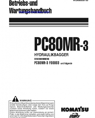 PC80MR-3(ITA) S/N F00003-UP Operation manual (German)