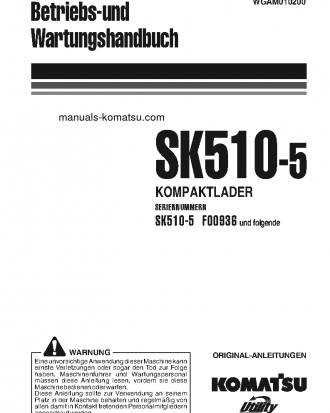 SK510-5(ITA) S/N F00936-UP Operation manual (German)