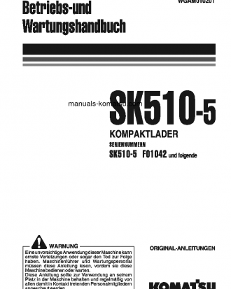 SK510-5(ITA) S/N F01042-UP Operation manual (German)