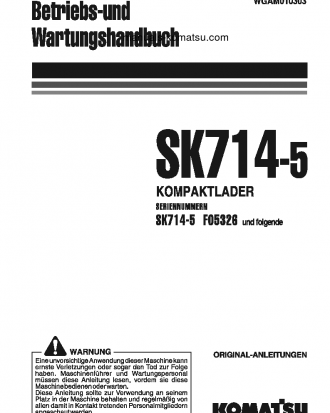 SK714-5(ITA)-/ S/N F05326-UP Operation manual (German)