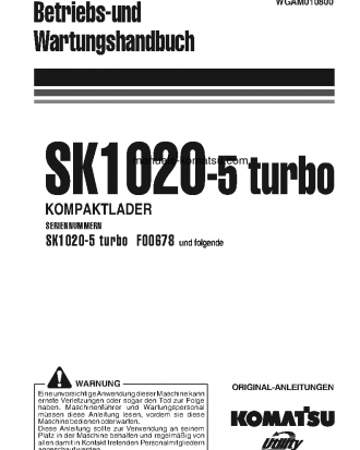 SK1020-5(ITA)-TURBO S/N F00678-UP Operation manual (German)