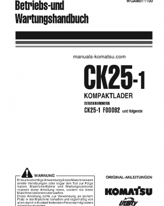 CK25-1(ITA) S/N F00092-UP Operation manual (German)