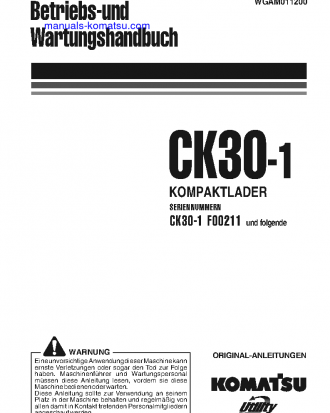 CK30-1(ITA) S/N F00211-UP Operation manual (German)