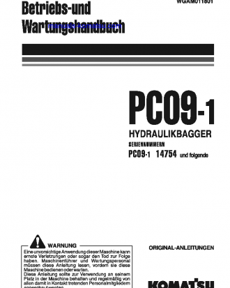 PC09-1(ITA) S/N 14754-UP Operation manual (German)