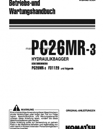 PC26MR-3(ITA) S/N F31129-UP Operation manual (German)