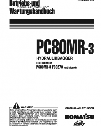 PC80MR-3(ITA) S/N F00270-UP Operation manual (German)