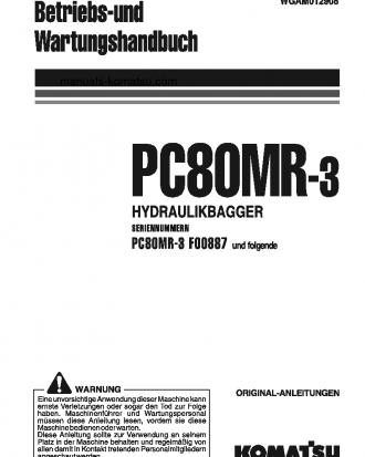 PC80MR-3(ITA) S/N F00887-UP Operation manual (German)