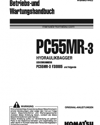 PC55MR-3(ITA) S/N F30885-UP Operation manual (German)