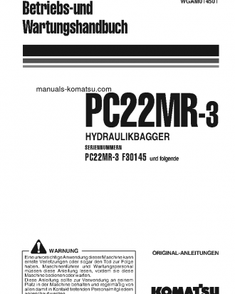 PC22MR-3(ITA) S/N F30145-UP Operation manual (German)