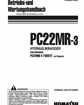 PC22MR-3(ITA) S/N F30227-UP Operation manual (German)