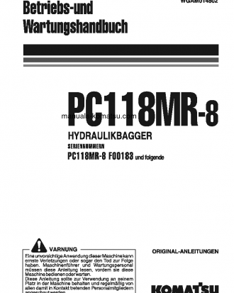 PC118MR-8(ITA) S/N F00183-UP Operation manual (German)