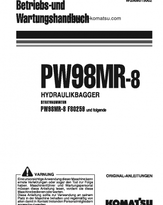 PW98MR-8(ITA) S/N F80259-UP Operation manual (German)